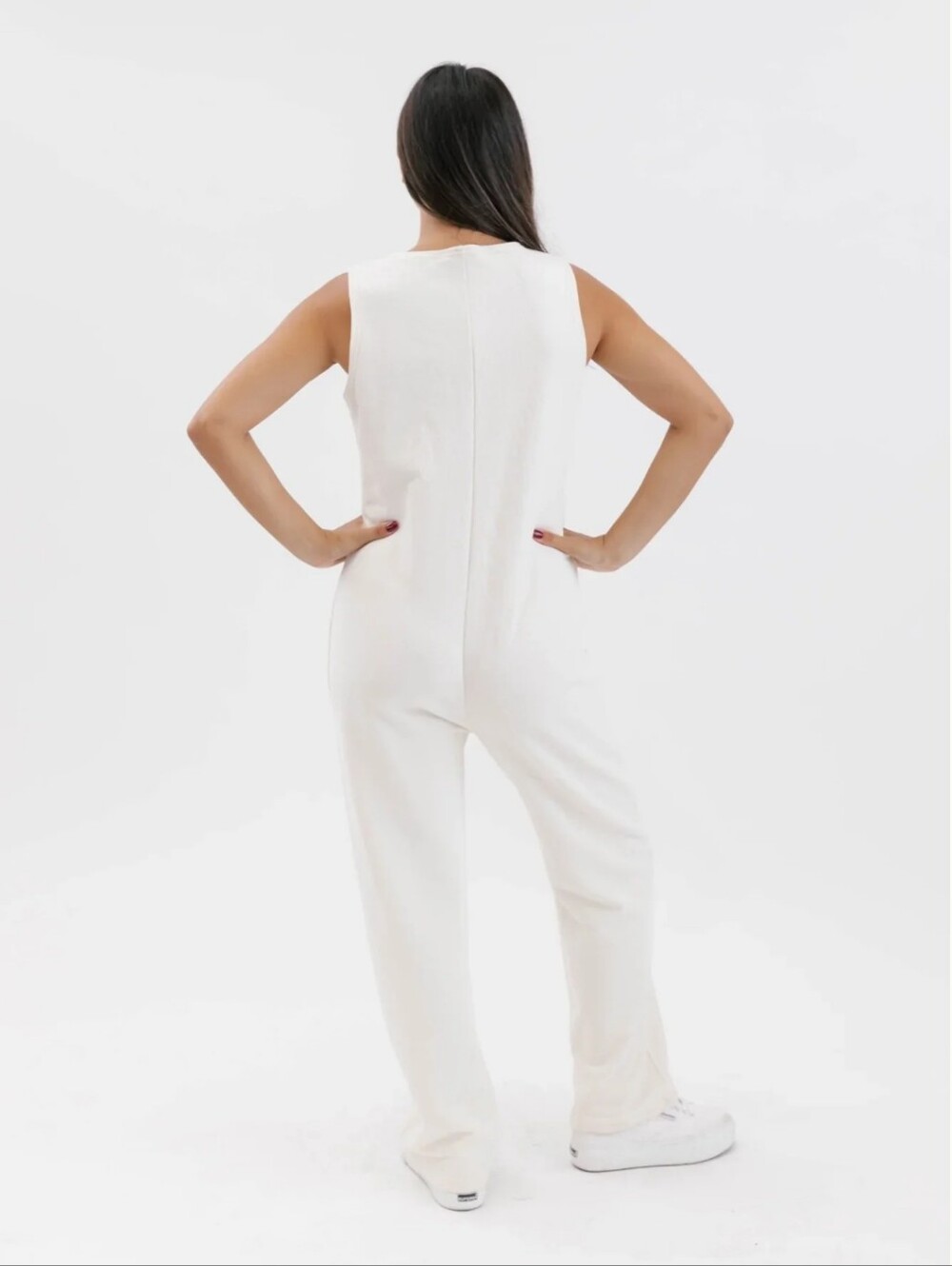 Smash + Tess NEW Size XL: Louisa Ecru Cream Sleeveless Button-Front Jumpsuit - Picture 3 of 6
